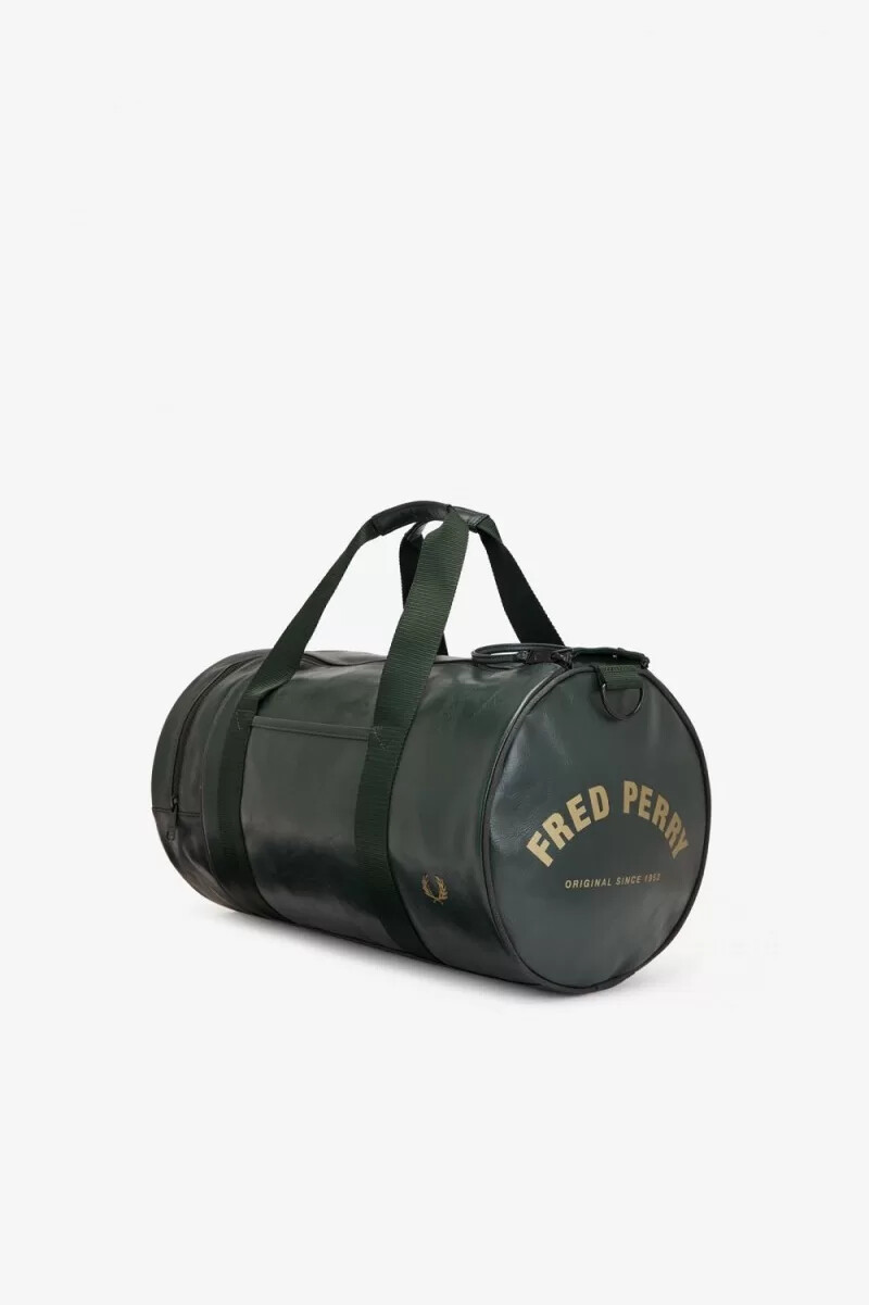 bolso fred perry tonal barrel para hombre verde oscuro