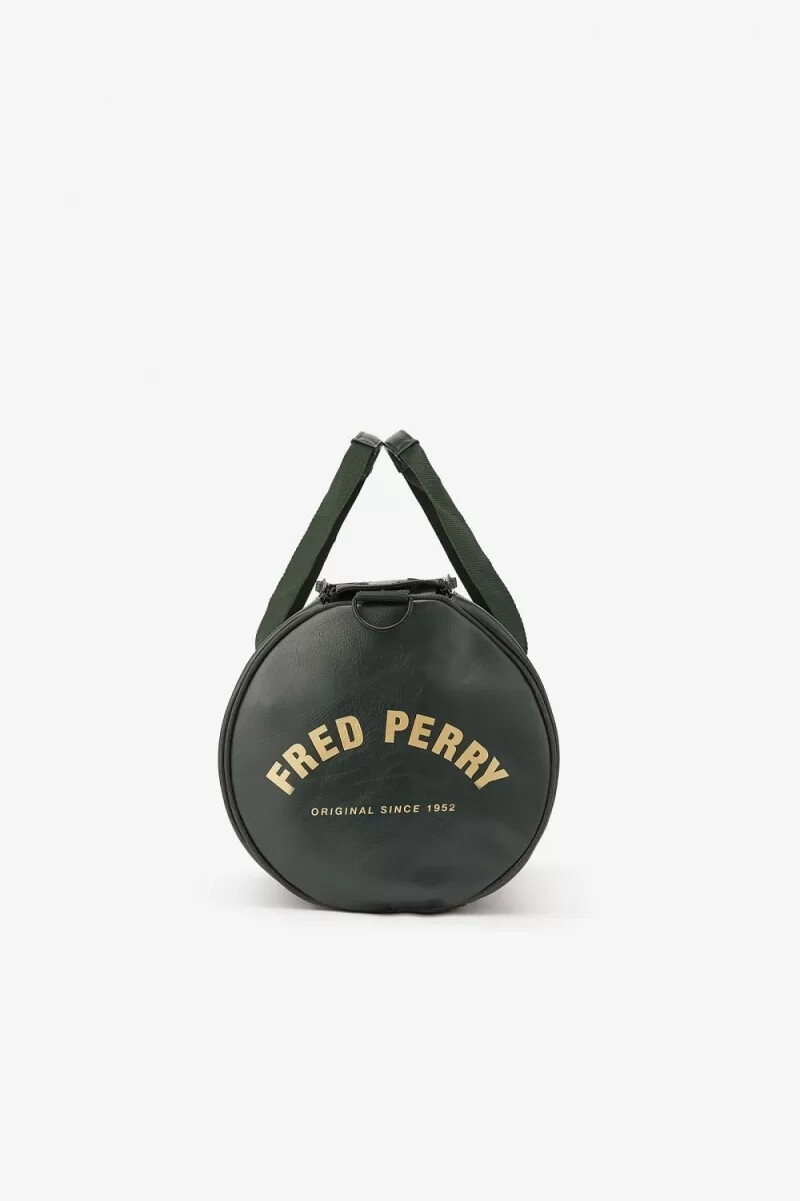 bolso fred perry tonal barrel para hombre verde oscuro