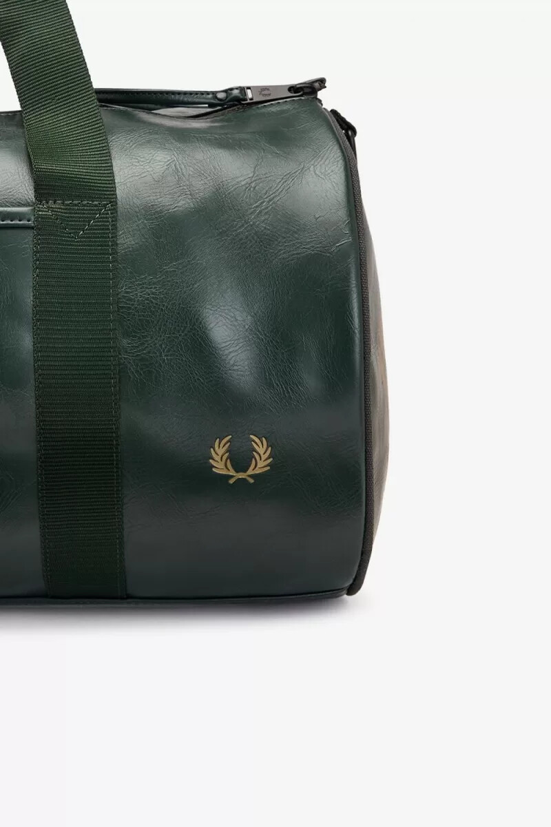 bolso fred perry tonal barrel para hombre verde oscuro