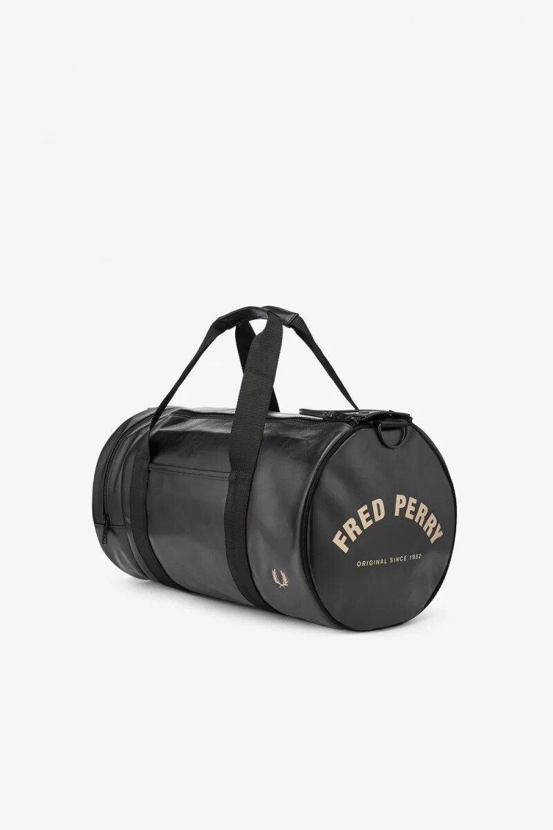 bolso fred perry tonal pu barrel para hombre color negro