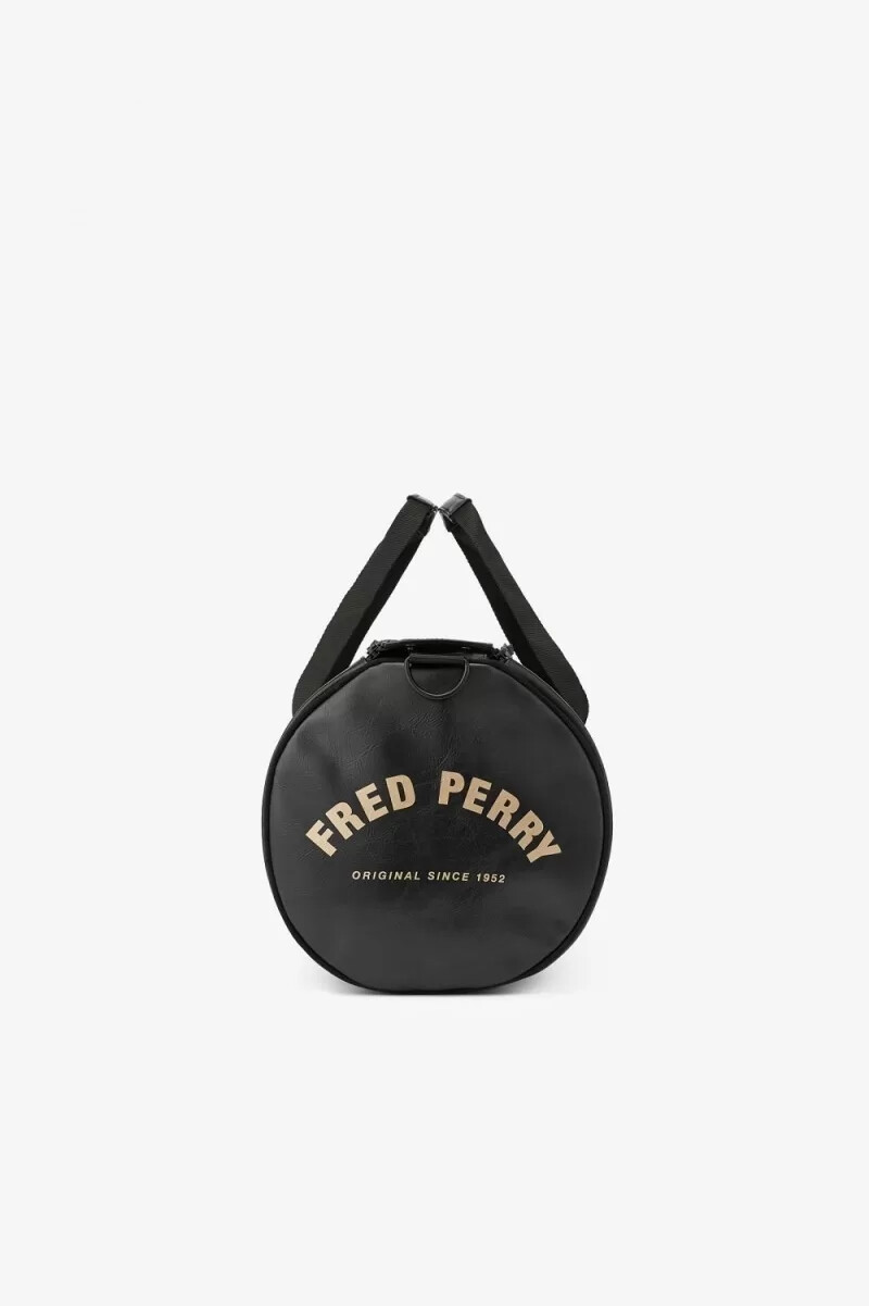 bolso fred perry tonal pu barrel para hombre color negro