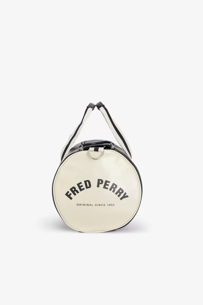 bolsos fred perry classic barrel para mujer color negro y beige