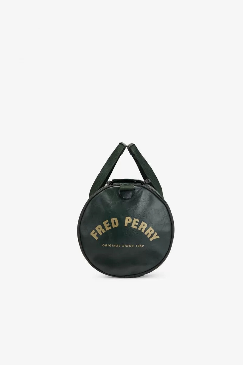 bolso fred perry tonal barrel para mujer verde oscuro