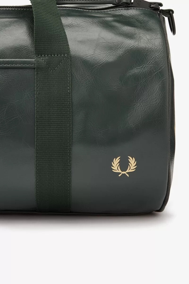 bolso fred perry tonal barrel para mujer verde oscuro