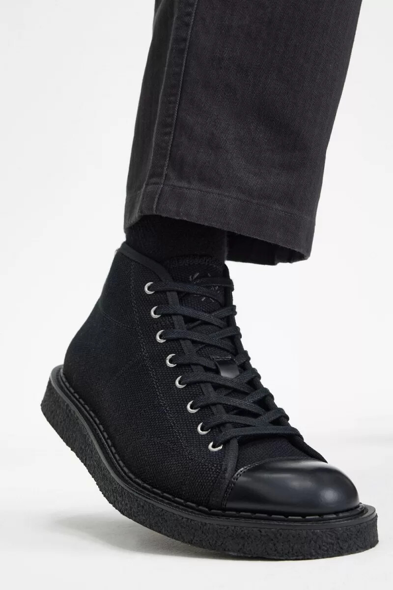 botas fred perry canvas monkey para hombre negras