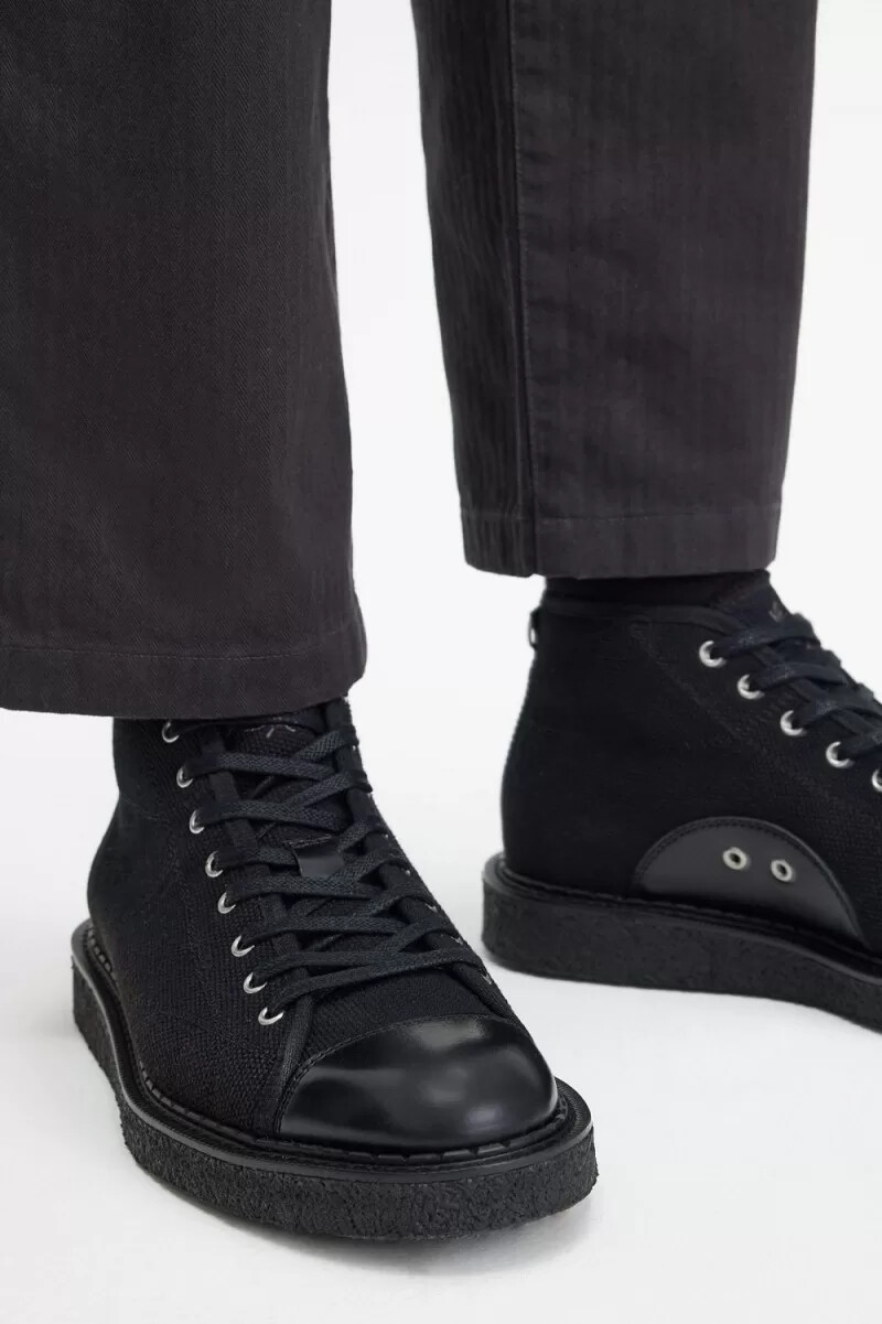 botas fred perry canvas monkey para hombre negras
