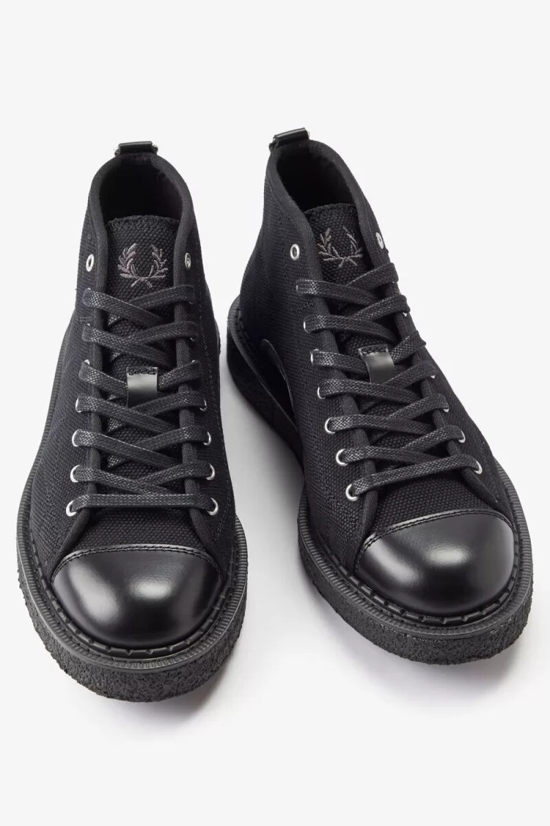 botas fred perry canvas monkey para hombre negras