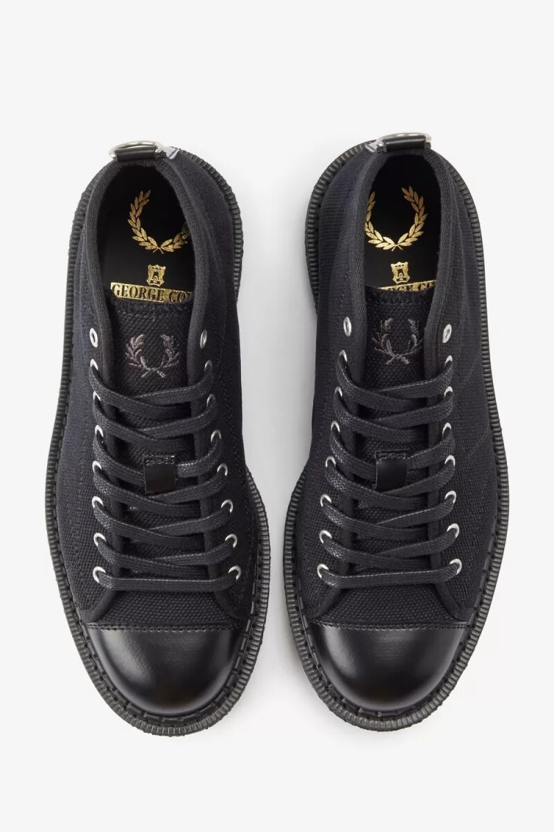 botas fred perry canvas monkey para hombre negras