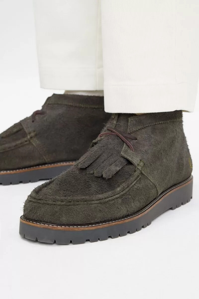 botas fred perry mid kenney para hombre color verde campo