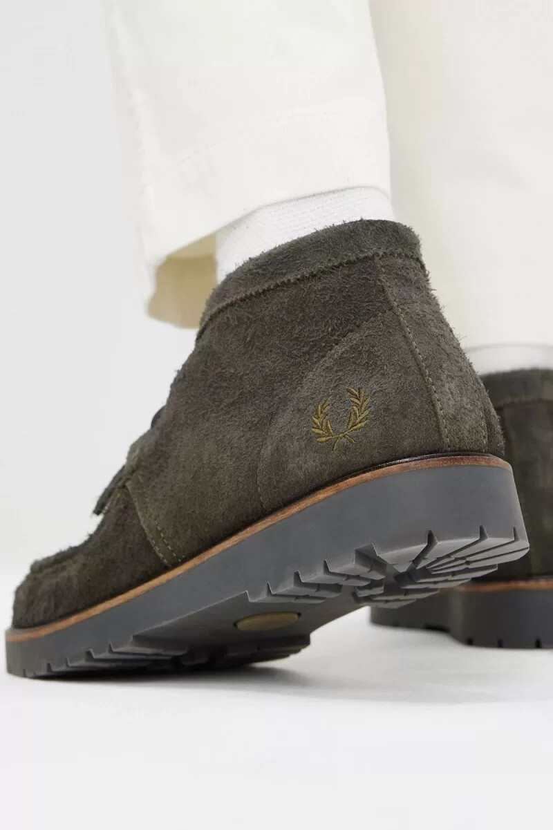 botas fred perry mid kenney para hombre color verde campo