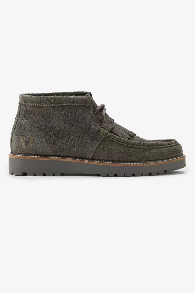 botas fred perry mid kenney para hombre color verde campo