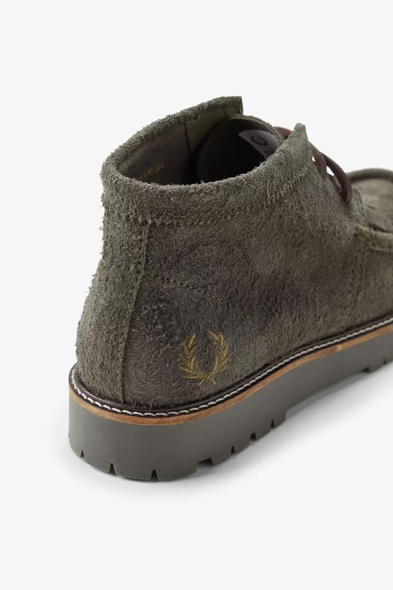 botas fred perry mid kenney para hombre color verde campo