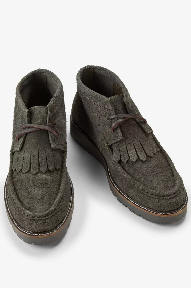 botas fred perry mid kenney para hombre color verde campo