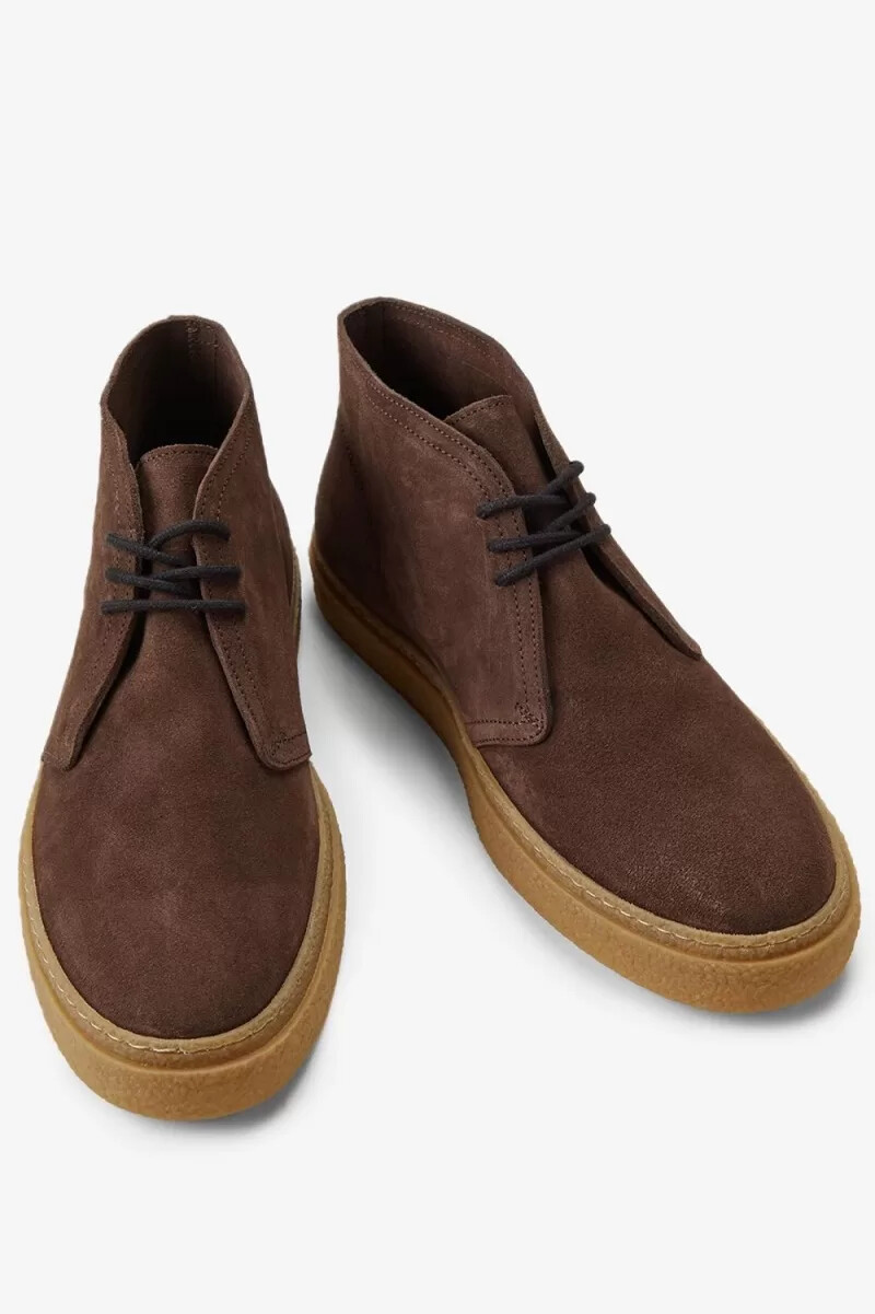 botas fred perry hawley para hombre en rojo oscuro