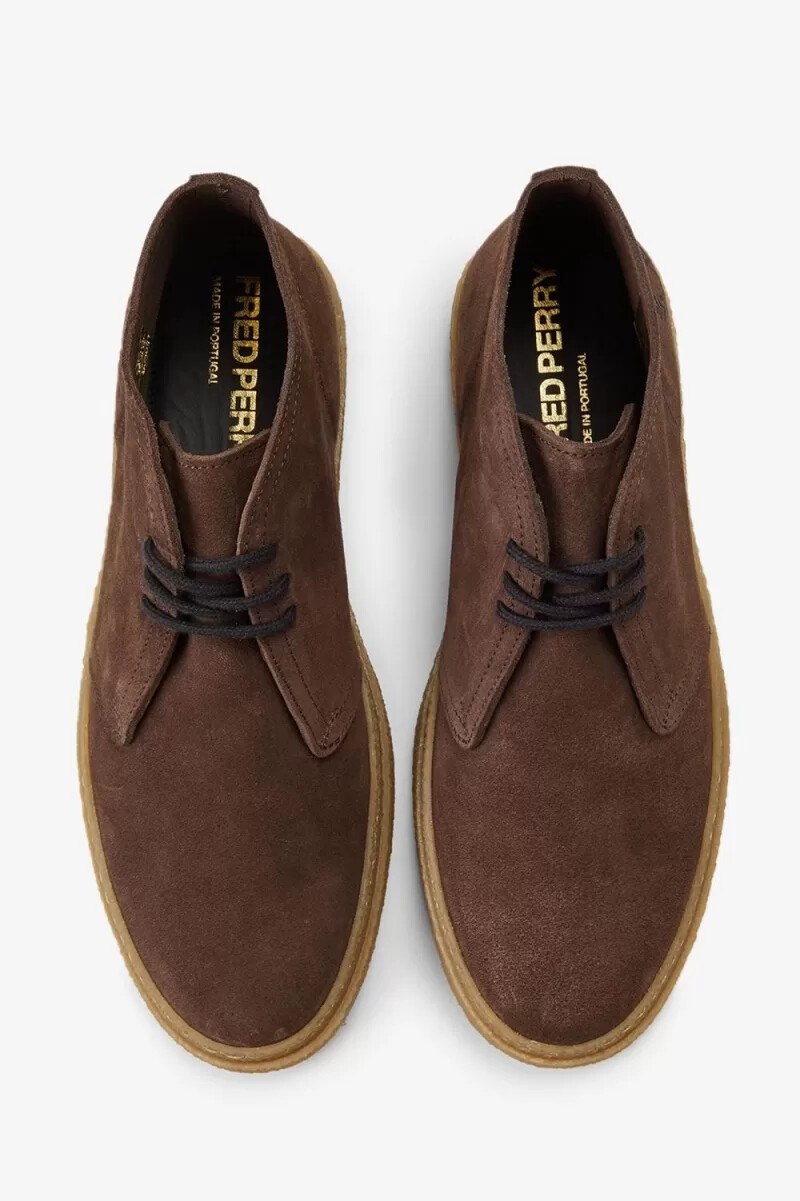 botas fred perry hawley para hombre en rojo oscuro