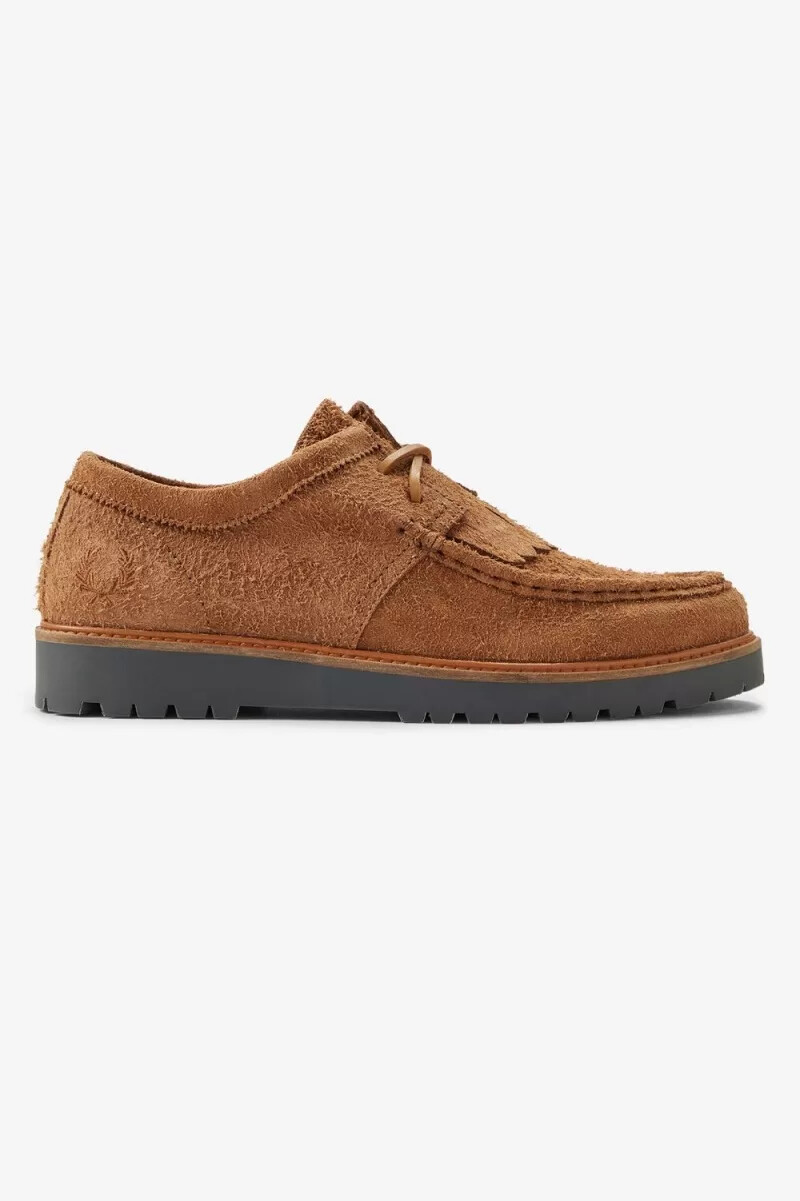 botas fred perry low kenney para hombre color café oscuro