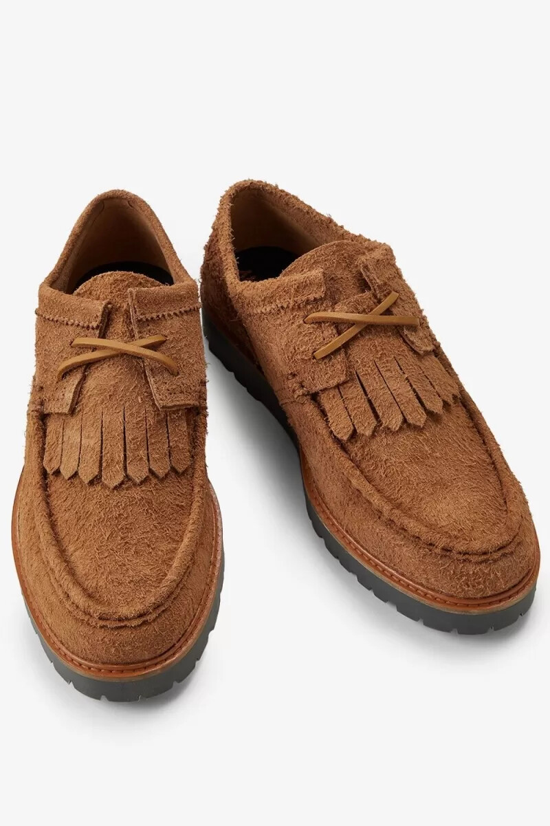 botas fred perry low kenney para hombre color café oscuro