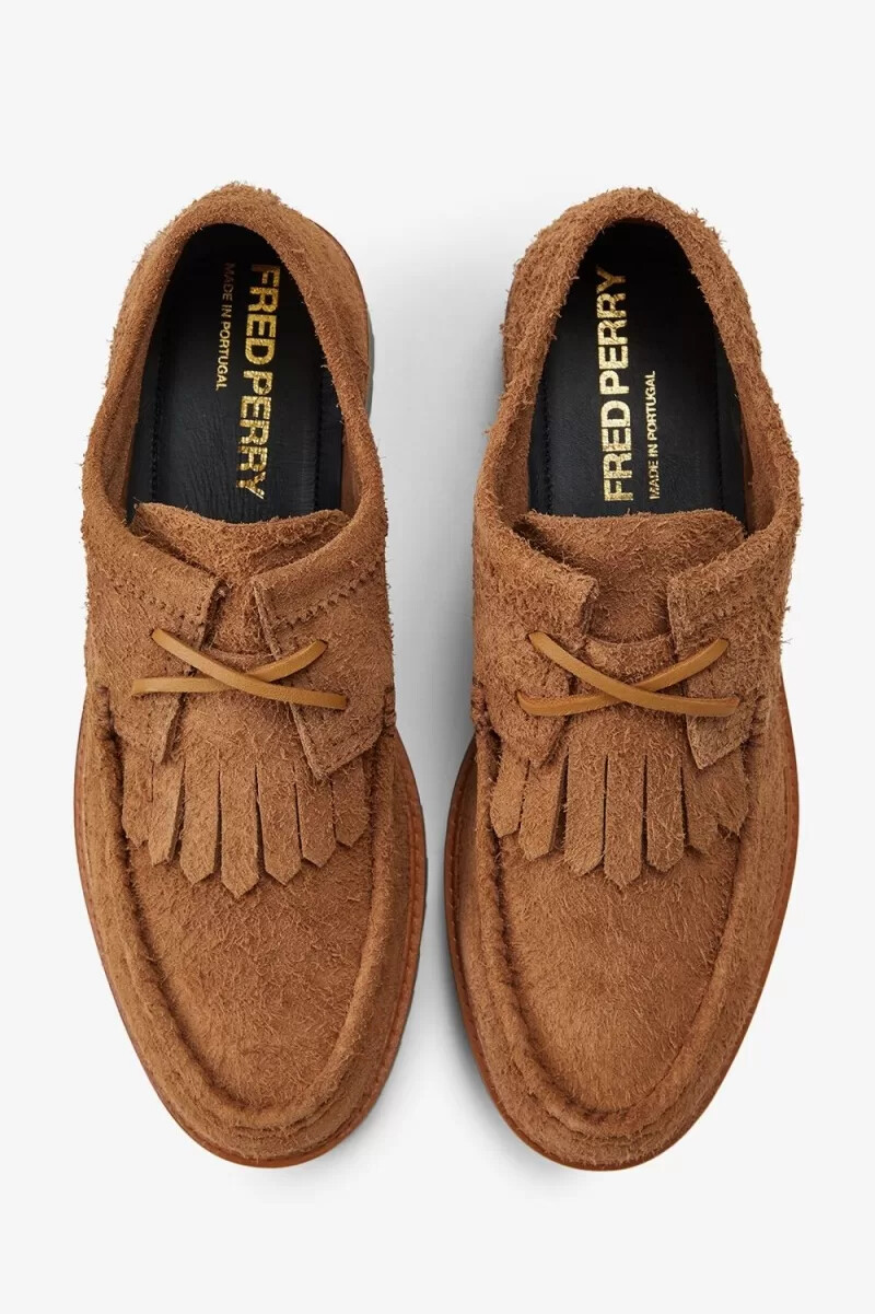 botas fred perry low kenney para hombre color café oscuro
