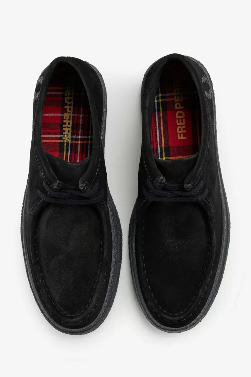 botas negras fred perry dawson mid para hombre