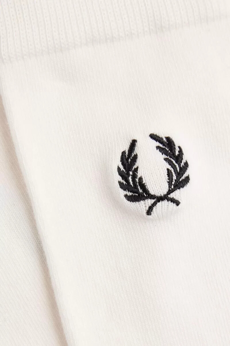 calcetines fred perry classic laurel wreath para hombre blanco nieve y negro