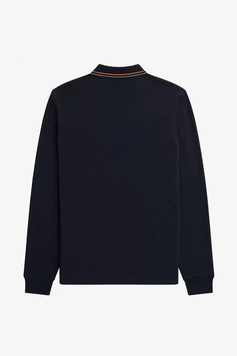 camisa fred perry m3636 para hombre color azul marino marrón y verde campo
