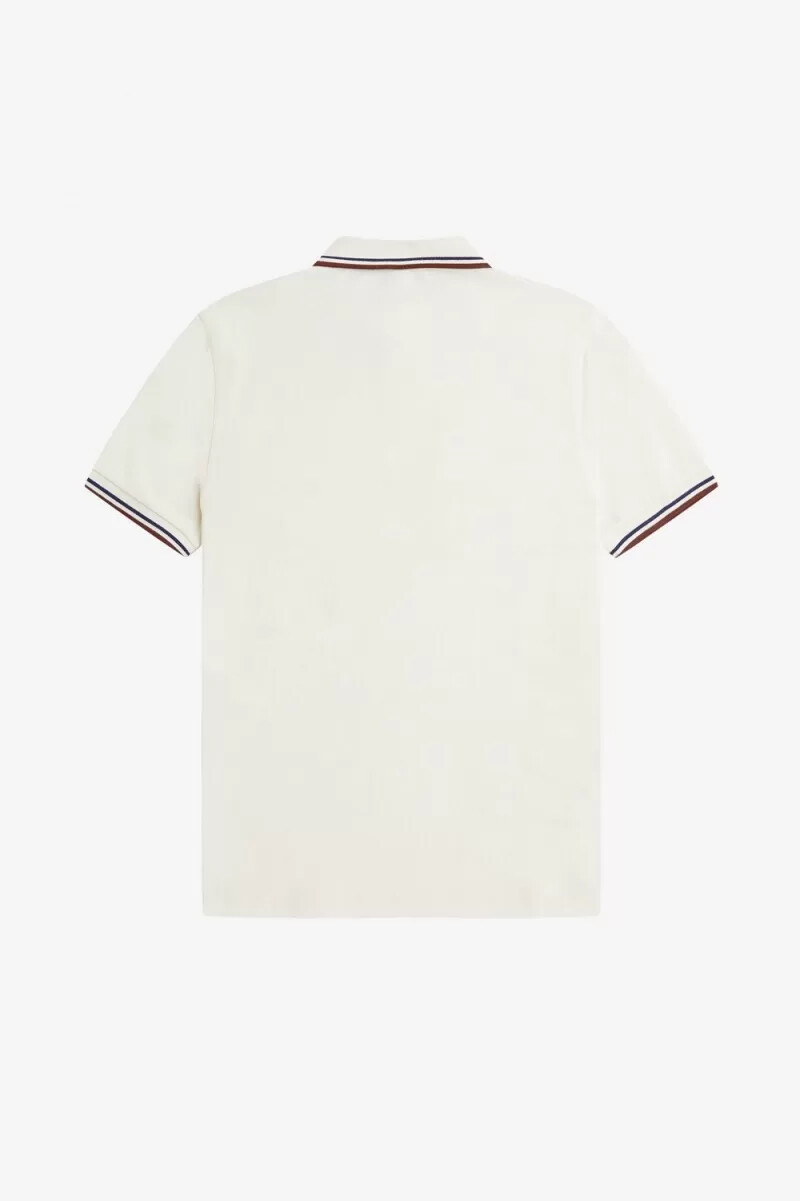 camisa fred perry m3600 para hombre color beige azul marino francés marrón whisky