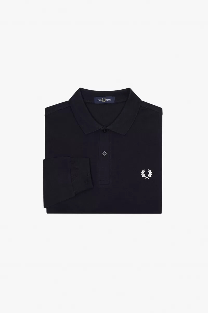 camisa fred perry m6006 para hombre azul marino y blanco