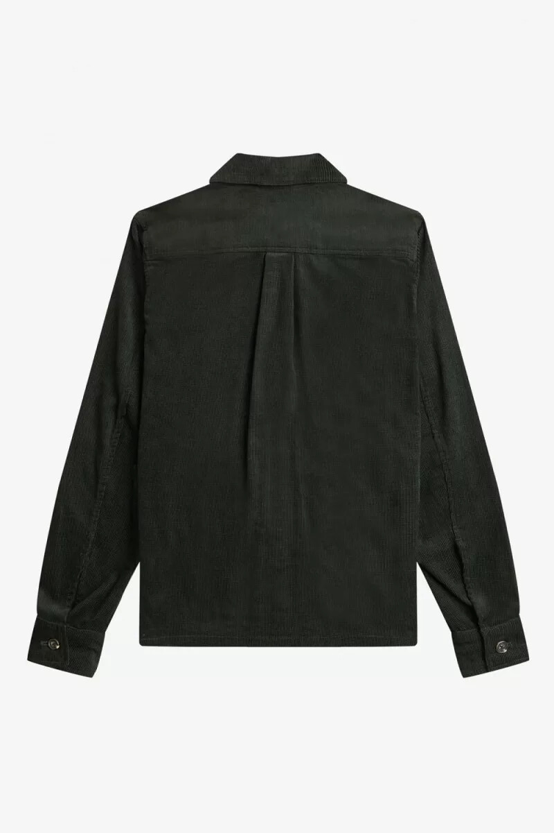 camisa fred perry waffle cord para hombre verde noche