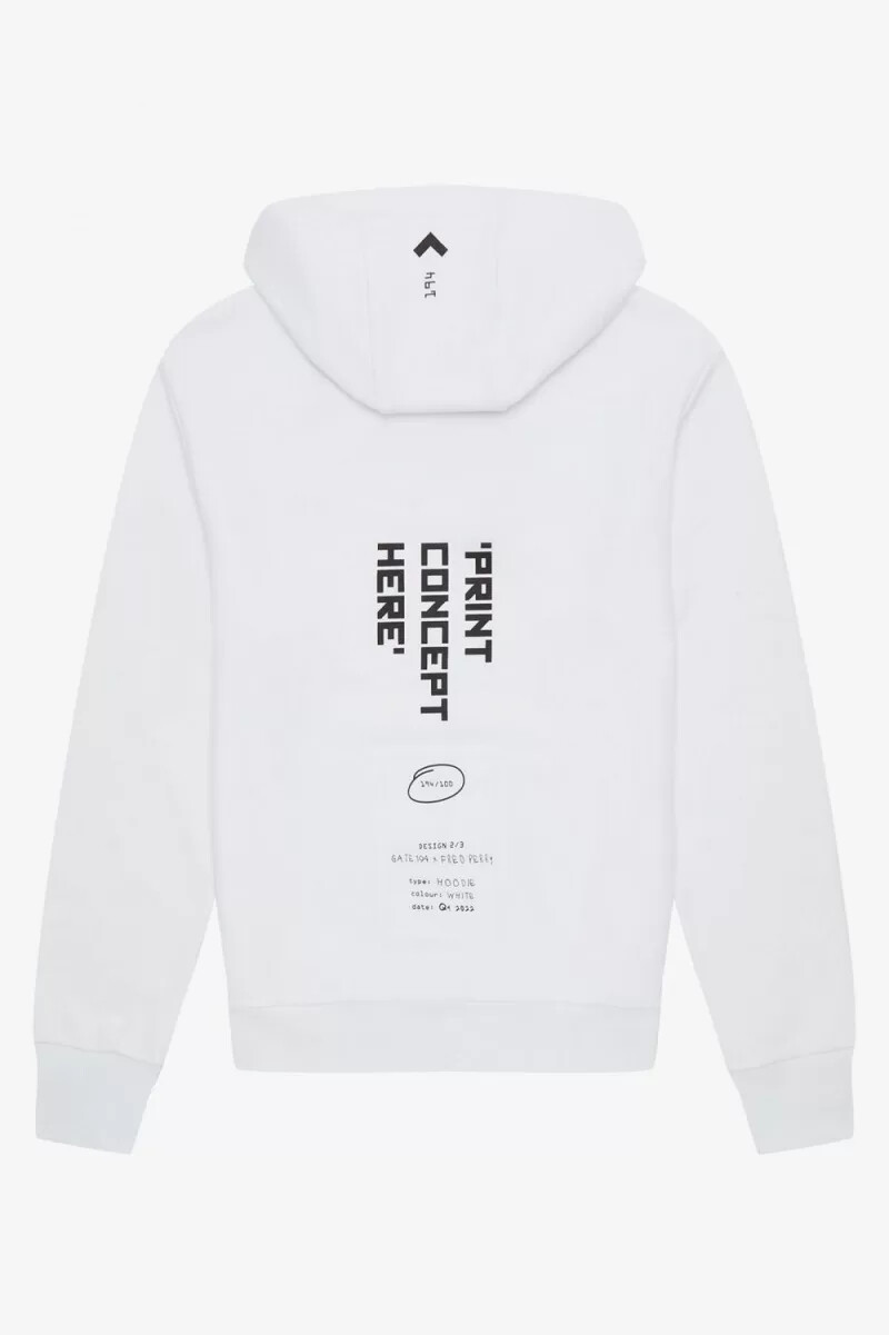 sudadera con capucha estampada fred perry para hombre color blanco