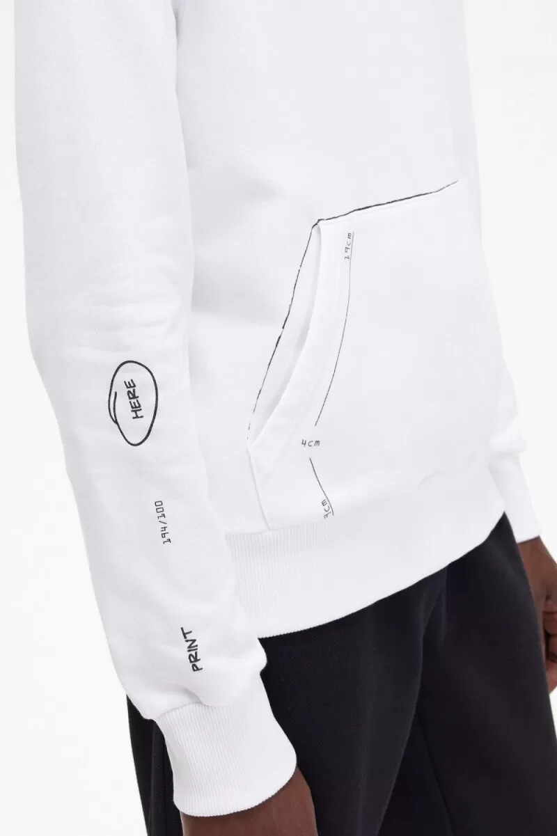 sudadera con capucha estampada fred perry para hombre color blanco