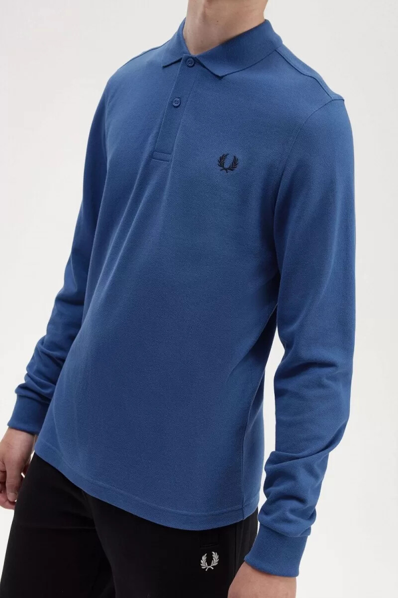 camisa fred perry m6006 para hombre azul medianoche