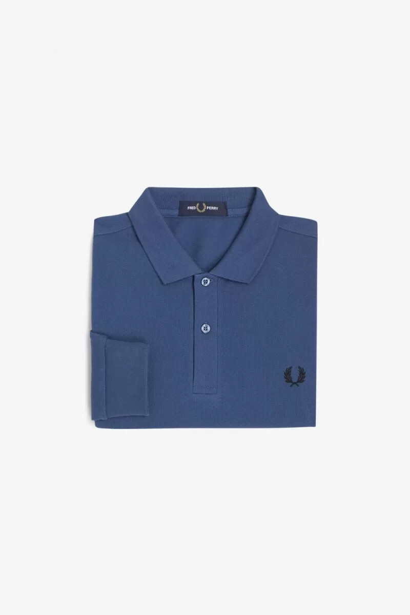 camisa fred perry m6006 para hombre azul medianoche