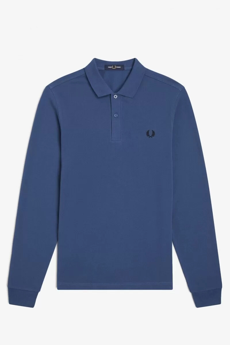 camisa fred perry m6006 para hombre azul medianoche