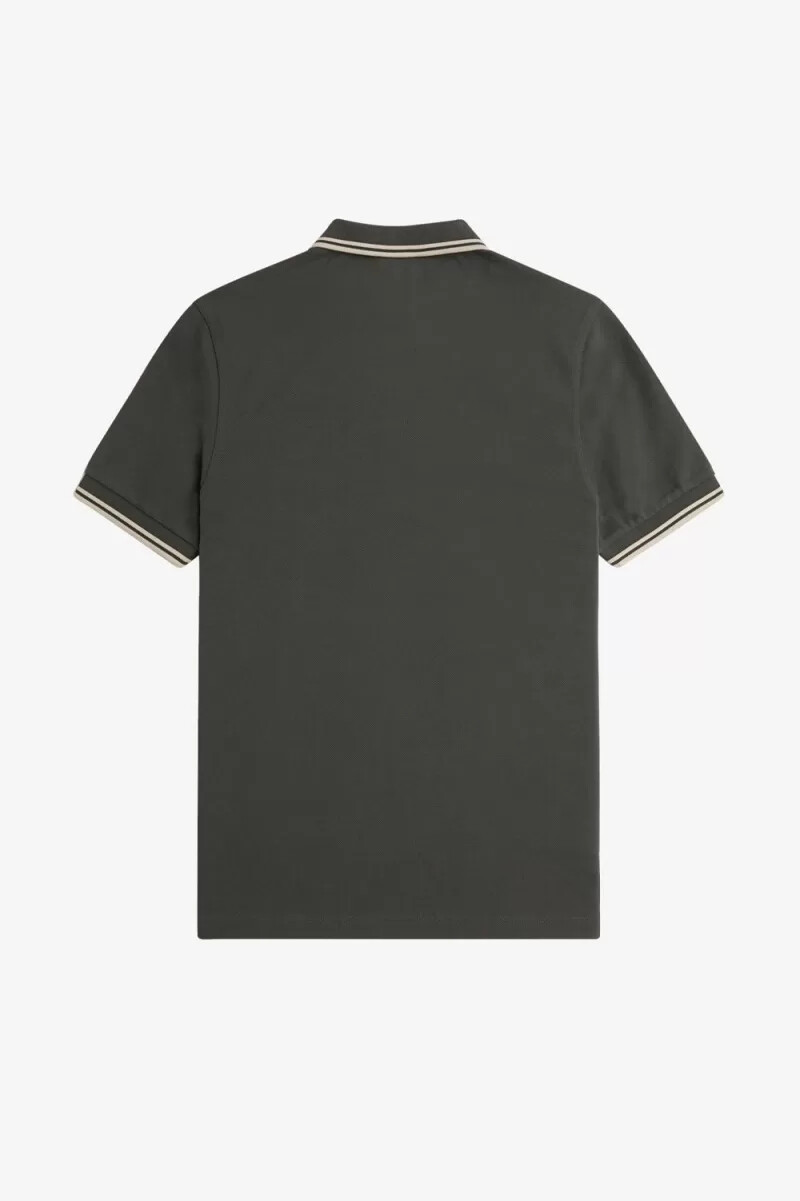 camisa fred perry m3600 para hombre color verde campo avena