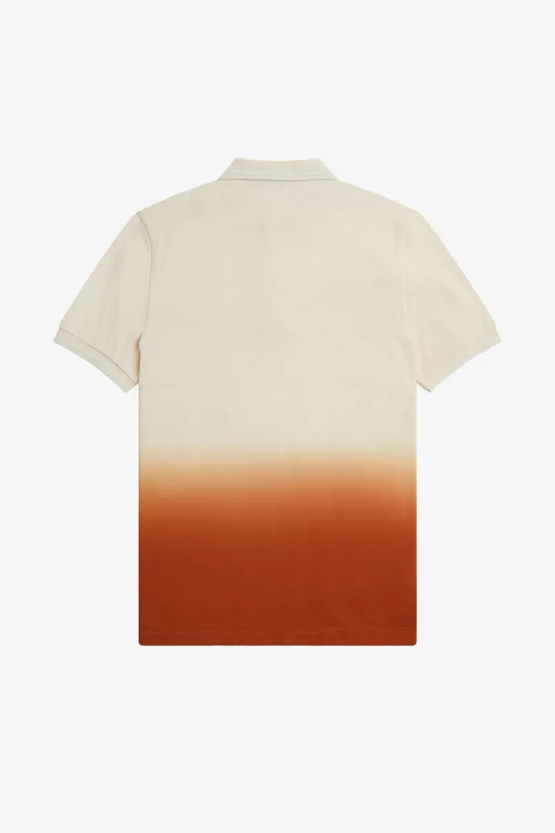 camisa fred perry ombre para hombre en tono melocotón sedoso