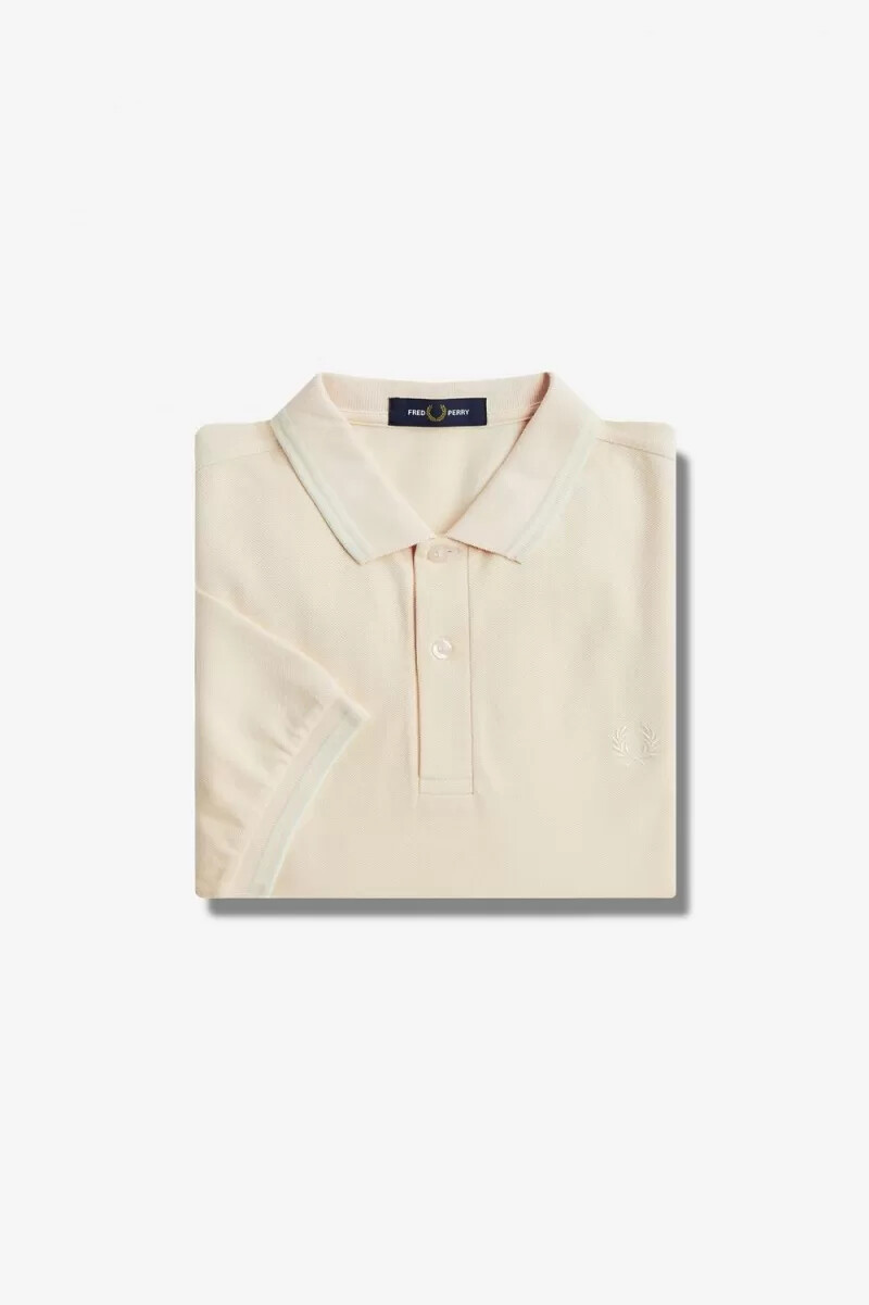 camisa fred perry ombre para hombre en tono melocotón sedoso