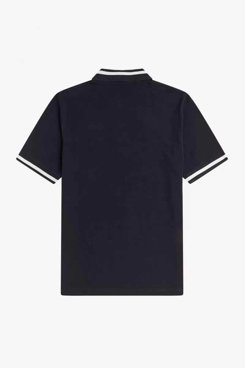 camisa fred perry m2 para hombre azul marino blanco nieve