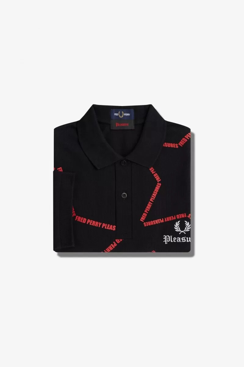 camisa fred perry star para hombre negra
