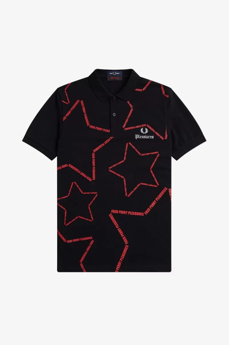 camisa fred perry star para hombre negra