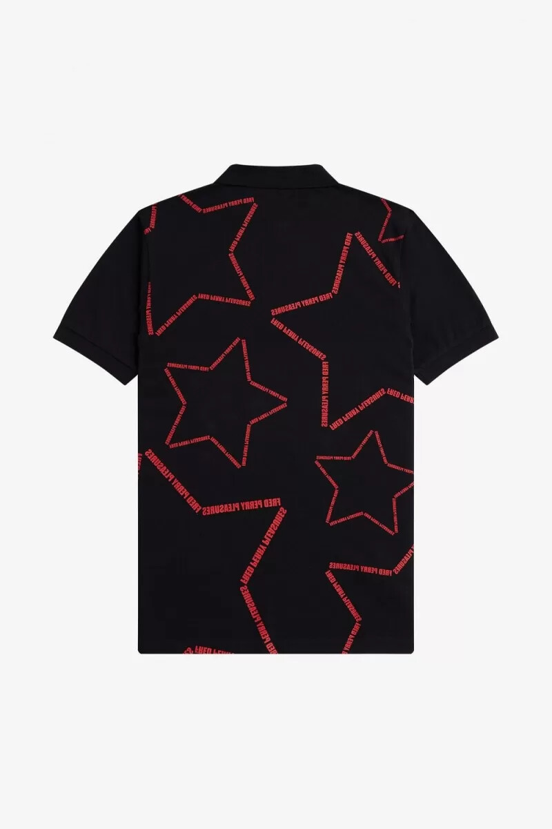 camisa fred perry star para hombre negra