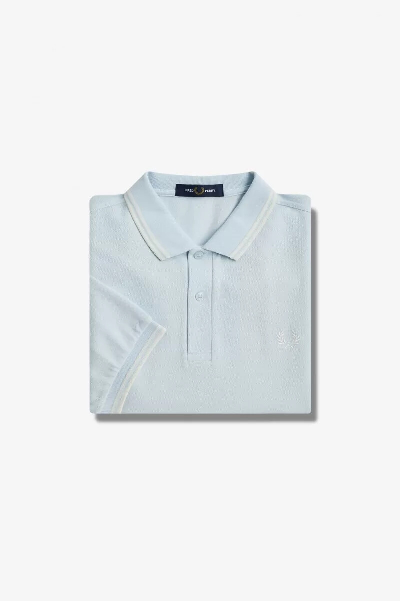 camisa fred perry ombre para hombre en color aguamarina claro