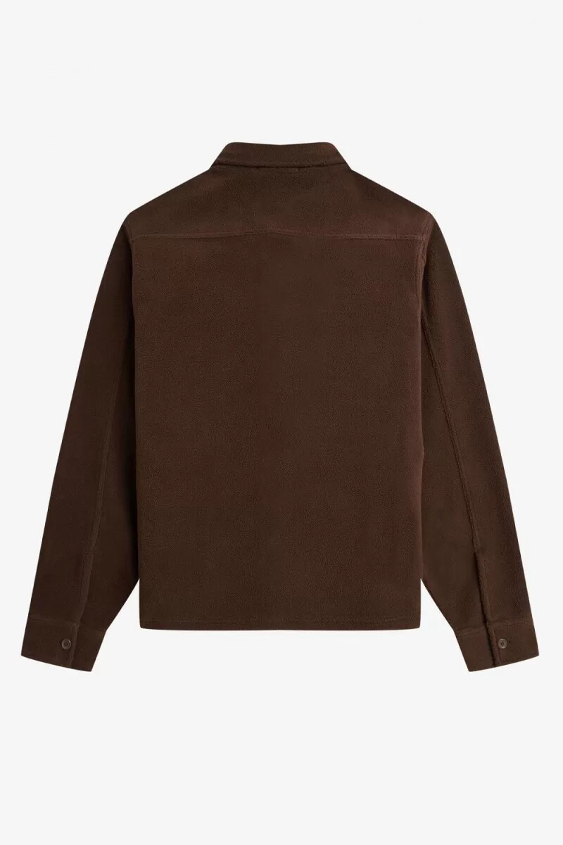 camisa de polar fred perry para hombre en color tabaco quemado