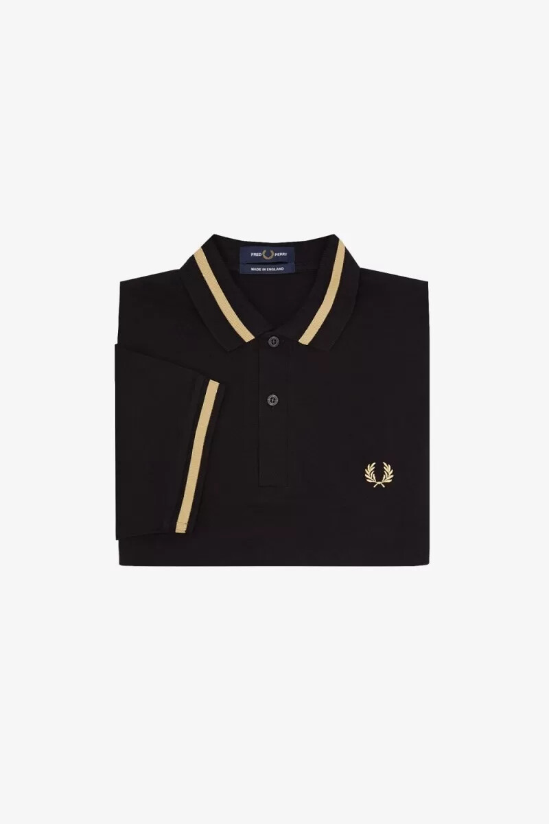 camisa fred perry m2 para hombre color negro champán