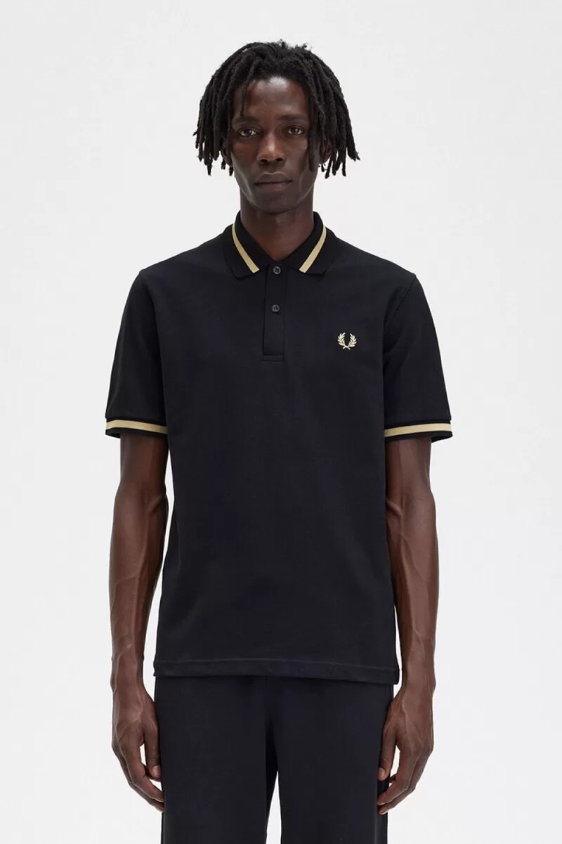 camisa fred perry m2 para hombre color negro champán