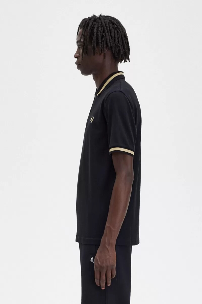 camisa fred perry m2 para hombre color negro champán