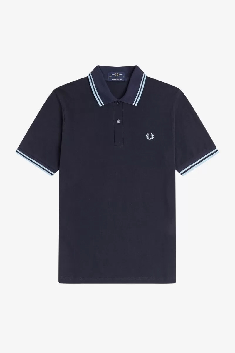 camisa fred perry m12 para hombre azul marino aguamarina