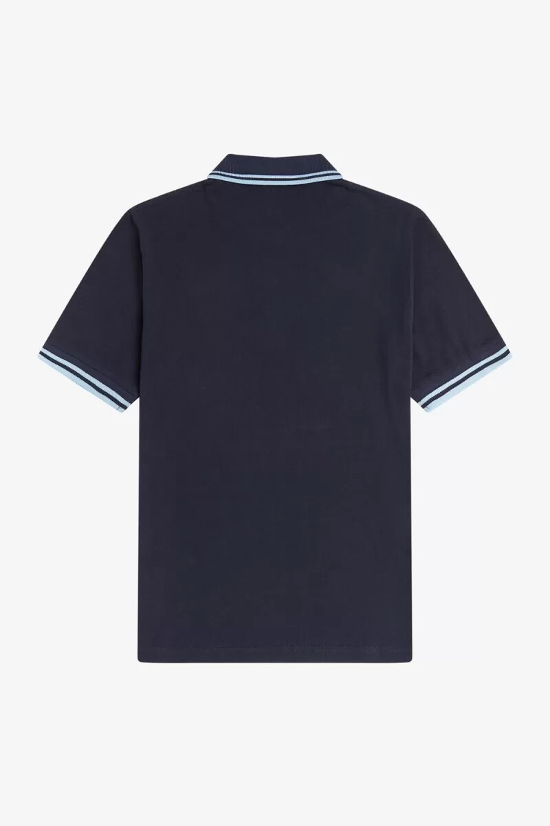 camisa fred perry m12 para hombre azul marino aguamarina