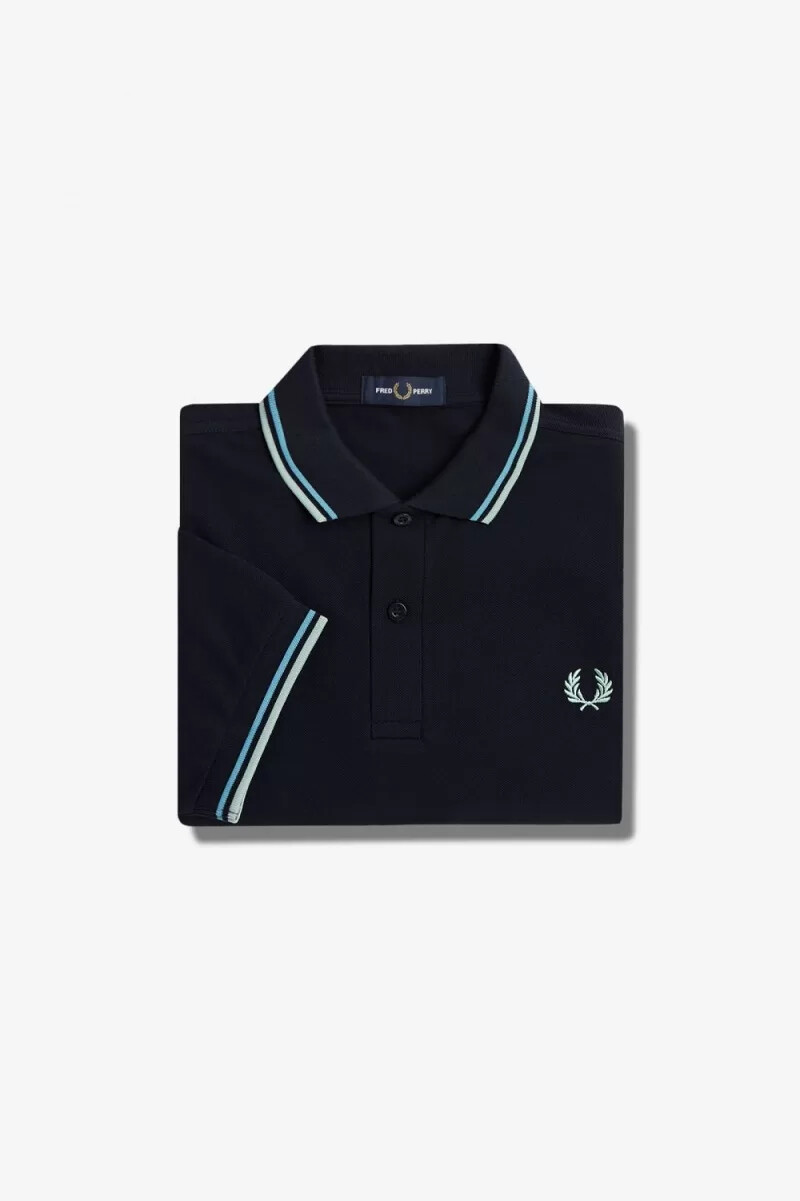 camisa fred perry m3600 para hombre azul marino azul suave azul plateado