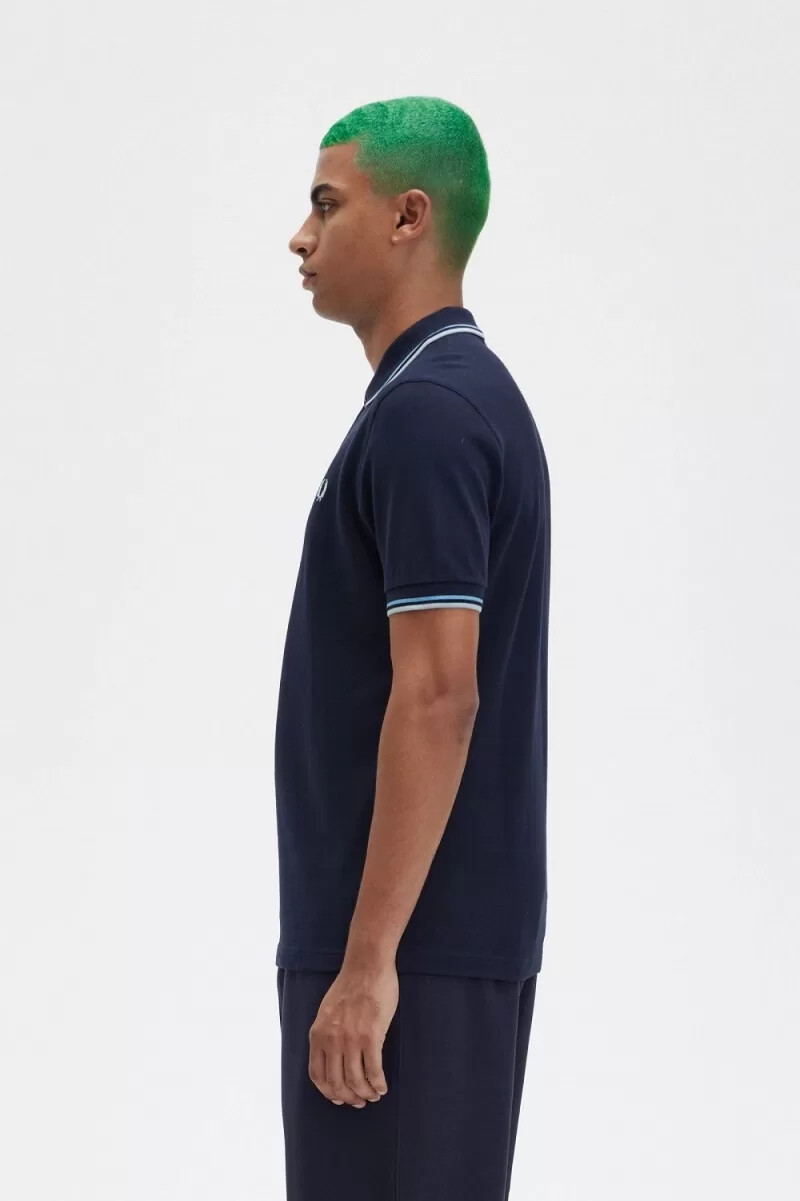 camisa fred perry m3600 para hombre azul marino azul suave azul plateado