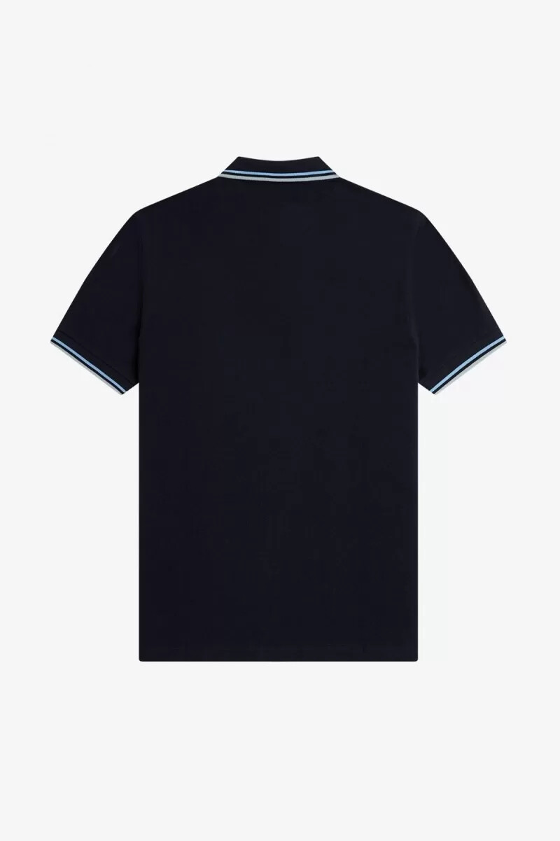 camisa fred perry m3600 para hombre azul marino azul suave azul plateado